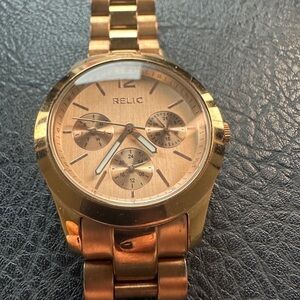 Relic by Fossil Watch – Rose Gold Tone – Boyfriend Style - As Is